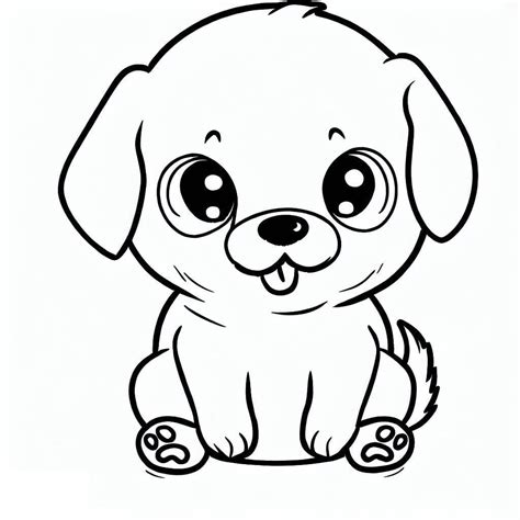 Desenhos de Cachorro Kawaii para Colorir